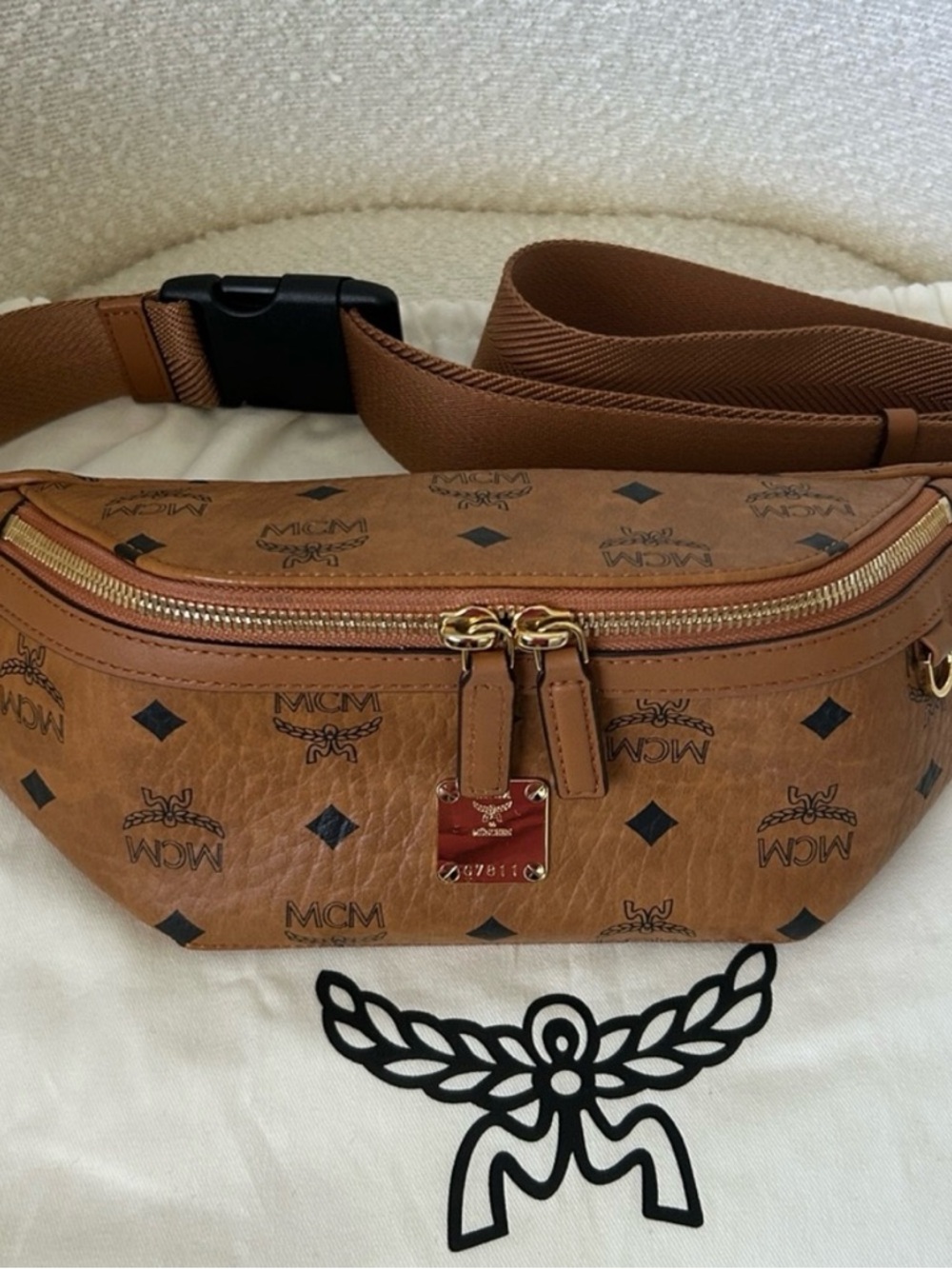 MCM Cognac Visetos Fursten Belt Bag - Picture 6 of 16